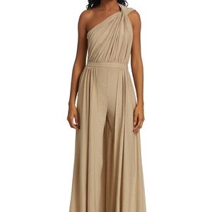 Halston Ira Twist-Neck Jumpsuit